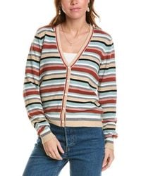 Minnie Rose - Weekend Texture Stripe Cashmere-blend Cardigan - Lyst