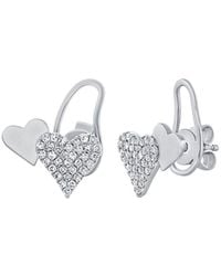 Diana M. Jewels - Fine Jewelry 14k 0.19 Ct. Tw. Diamond Heart Studs - Lyst