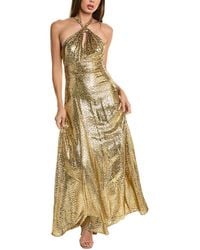 Michael Kors - Embellished Cheetah-print Halter Gown - Lyst
