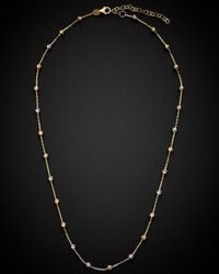 Italian Gold - 14k Tri-tone Bead Station Necklace - Lyst