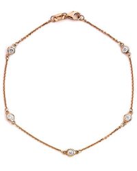Suzy Levian - 14K 0.15 Ct. Tw. Diamond Station Bracelet - Lyst