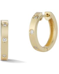Ember Fine Jewelry - 14k Diamond Huggie Earrings - Lyst