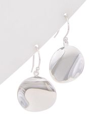 Argento Vivo Silver Wavy Disc Earrings - White