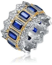 Rachel Glauber - Two-tone Plated Cz Ring - Lyst