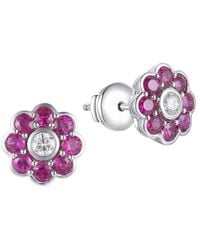 Gregg Ruth - 14K 1.99 Ct. Tw. Diamond & Ruby Flower Earring - Lyst