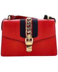 Gucci - Leather Sylvie Shoulder Bag Small (Authentic Pre-Loved) - Lyst