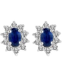 Diana M. Jewels - Fine Jewelry 14k 0.70 Ct. Tw. Diamond & Sapphire Earrings - Lyst