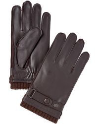 Bruno Magli - Wool-Trim Leather Gloves - Lyst