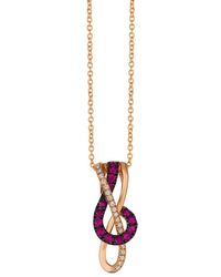 Le Vian - ® 14k 0.29 Ct. Tw. Diamond & Passion Rubytm Pendant Necklace - Lyst