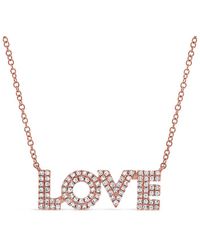 Sabrina Designs - 14k Rose Gold 0.27 Ct. Tw. Diamond Love Necklace - Lyst