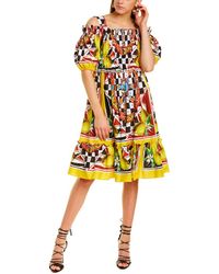 Dolce & Gabbana Cold Shoulder A-line Dress - Yellow