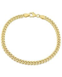 Italian Silver - 18k Over Curb Link Chain Bracelet - Lyst