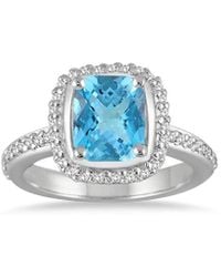Gem Spark - 14k 4.51 Ct. Tw. Diamond & Blue Topaz Ring - Lyst