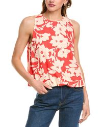 Vince Camuto - Bubble Hem Linen-Blend Tank - Lyst