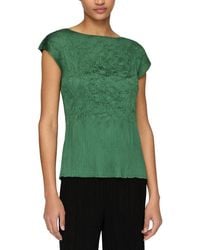 Lafayette 148 New York - Embroidered Plisse Blouse - Lyst