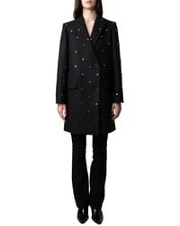 Zadig & Voltaire - Marco Studs Wool-blend Coat - Lyst