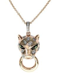 Effy Fine Jewelry - 14K Rose 0.11 Ct. Tw. Diamond & Tsavorite Necklace - Lyst