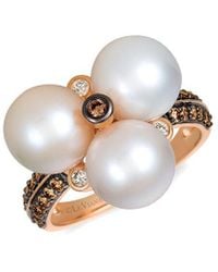Le Vian - Chocolatier 14k Strawberry Gold 0.40 Ct. Tw. Diamond 8-9mm Pearl Ring - Lyst