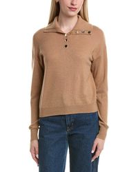 Bruno Magli - Half Button Placket Wool & Cashmere-Blend Pullover - Lyst