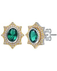Rachel Glauber - Two-tone Plated Cz Studs - Lyst
