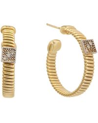 Meshmerise - 18k Gold Over Silver 0.06 Ct. Tw. Diamond Earrings - Lyst