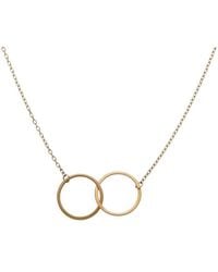 Italian Gold - 10K Double Circle Adjustable Necklace - Lyst