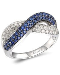 Le Vian - Le Vian 14K 0.02 Ct. Tw. Diamond & Sapphire Eternity Ring - Lyst