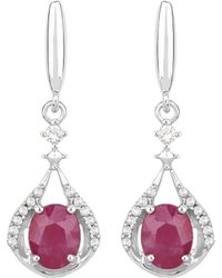 Diana M. Jewels - Fine Jewelry 14k 0.70 Ct. Tw. Diamond & Ruby Dangle Earrings - Lyst