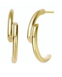 Rachel Glauber - 14k Plated Open Hoops - Lyst