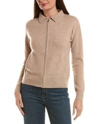 InCashmere - Zip Polo 100% Cashmere Cardigan - Lyst
