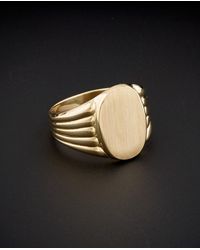 Italian Gold - 14k Oval Signet Ring - Lyst