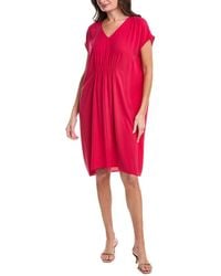 Eileen Fisher - V-Neck Silk Dress - Lyst