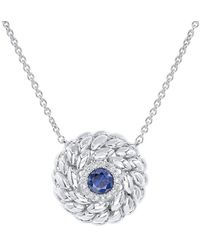 Diana M. Jewels - Fine Jewelry 14k 0.38 Ct. Tw. Diamond & Sapphire Necklace - Lyst