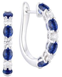 Gregg Ruth - 14K 2.44 Ct. Tw. Diamond & Sapphire Huggie Earring - Lyst