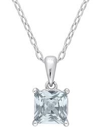 Rina Limor - Silver 1.00 Ct. Tw. Aquamarine Solitaire Heart Pendant Necklace - Lyst