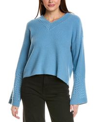 Design History - Pointelle Sleeve Cashmere Sweater - Lyst