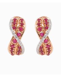Diana M. Jewels - Fine Jewelry 14k Rose Gold 1.20 Ct. Tw. Diamond & Ruby Earrings - Lyst