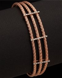 Meshmerise - 18k Over Silver 0.15 Ct. Tw. Diamond Bangle Bracelet - Lyst