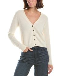 Sofiacashmere - Brushed Cashmere Cropped 100% Cashmere Cardigan - Lyst