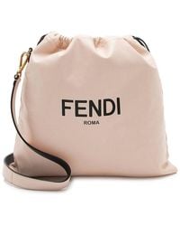 Fendi - Pink Leather Nappa Drawstring Medium Shoulder Bag (authentic Pre-loved) - Lyst