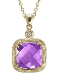 Reiss - Color Collection 14K 3.77 Ct. Tw. Diamond & Amethyst Necklace - Lyst