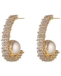 Eye Candy LA - Cz Ava Half Loop Earrings - Lyst