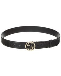 Gucci - Interlocking G Leather Belt - Lyst