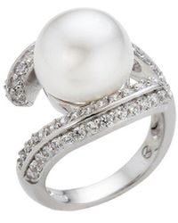 Belpearl - Silver 10-11mm Pearl Cz Ring - Lyst