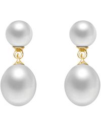 Genevive Jewelry - 14k Over Silver Fresh Water Pearl Earrings - Lyst