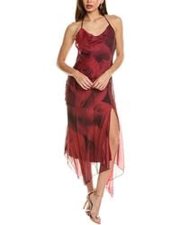 Alberta Ferretti - Silk Chiffon Midi Dress - Lyst