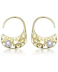 Genevive Jewelry - 14k Over Silver 5.5-5.5mm Pearl Earrings - Lyst