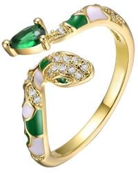 Rachel Glauber - 14k Plated Cz Animal Ring - Lyst