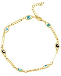 Savvy Cie - 14K Plated Paperclip Anklet - Lyst