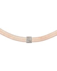 Meshmerise - 18K Vermeil 0.06 Ct. Tw. Diamond Herringbone Choker Necklace - Lyst